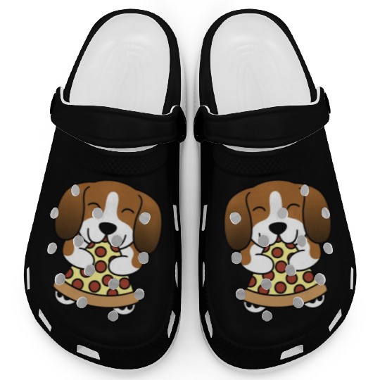 Basset Hound Pizza Lover Clogs