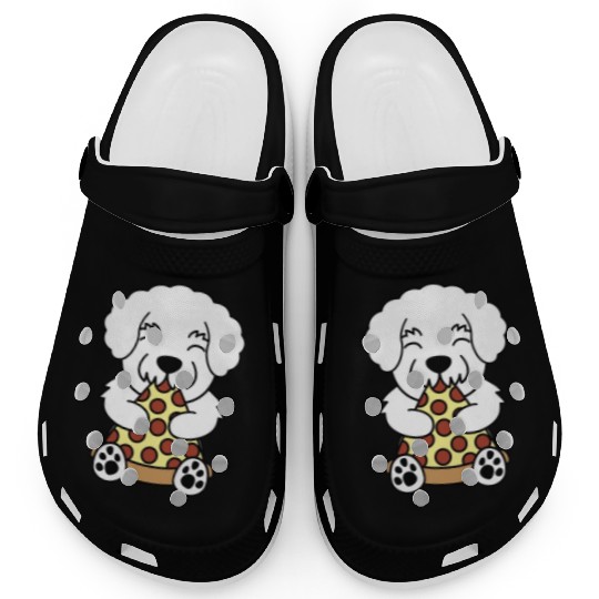 Bichon Frise Pizza Lover Clogs