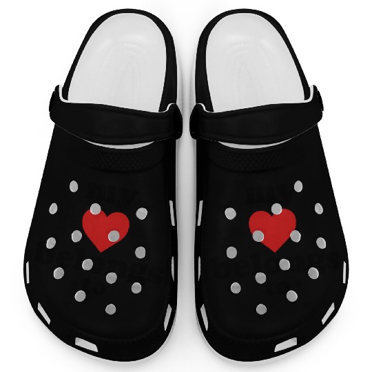 my heart belongs to + own text Clogs