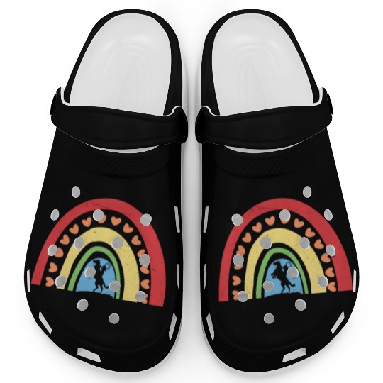 Country Cowgirl Texas Rainbow Girls Horse Riding Clogs