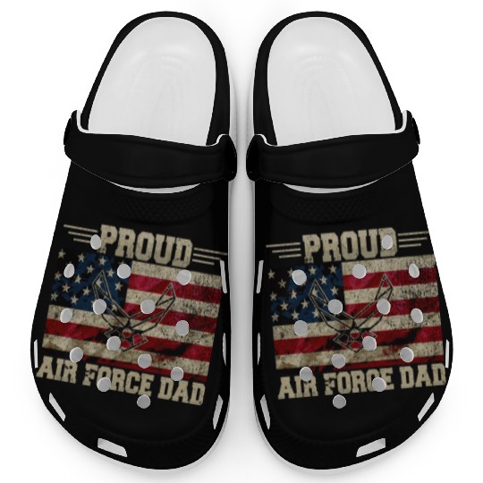 Proud Air Force Dad Veteran Us Flag Clogs