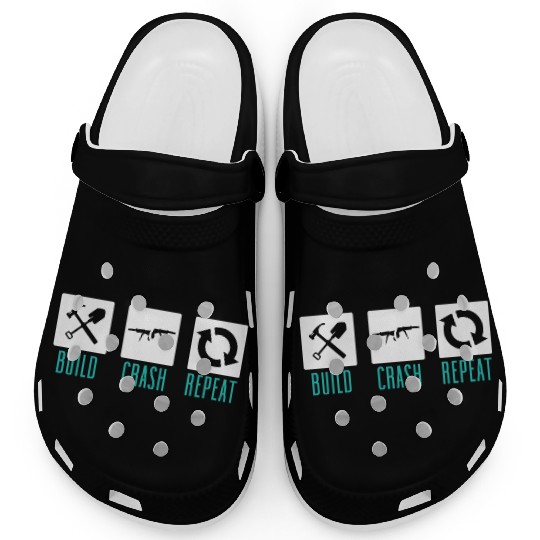 Funny Drone Pilot Build Crash Repeat Quadcopter Clogs