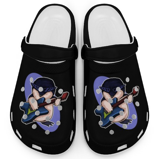 Penguin Clogs Children Penguin Guitar Heavy Metal