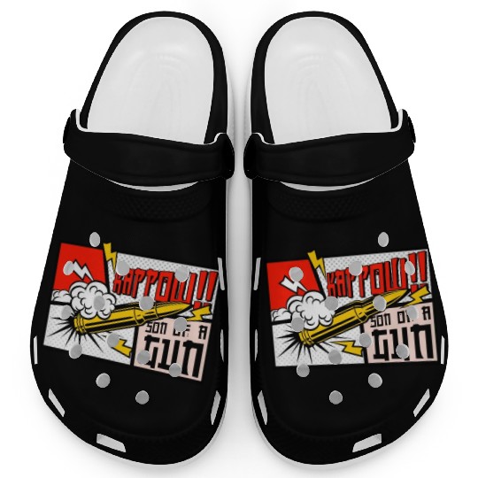 Kappow Bullets Gun Explosion Big bang Aesthetic Clogs