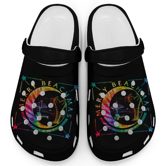 Coastal Beach Christmas In July Clogs, Merry