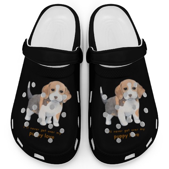 I'll Never Get over my Puppy Love. Adorable Beagle Clogs