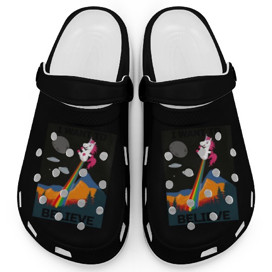Unicorn "I Want To Believe" UAP Outfit Alien Ufo Clogs