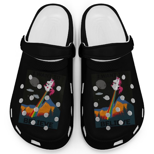 Unicorn "I Want To Believe" UAP Outfit Alien Ufo Clogs