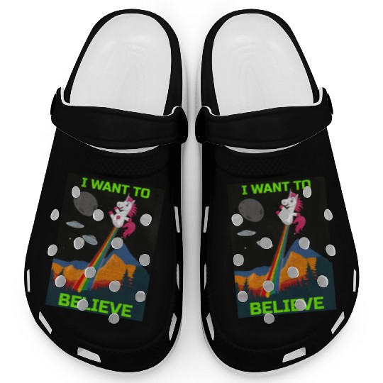 Unicorn "I Want To Believe" UAP Outfit Alien Ufo Clogs