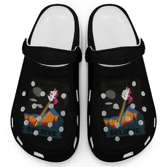 Unicorn "I Want To Believe" UAP Outfit Alien Ufo Clogs
