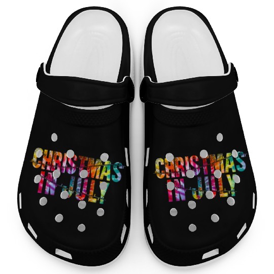Christmas In July Xmas Tree Lights Santa Beach Clogs