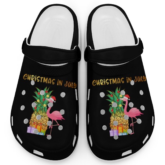 Christmas In July Pineapple Xmas Tree Lights Clogs