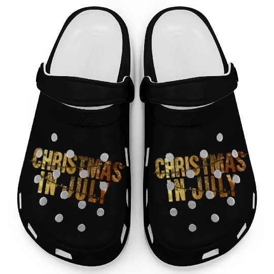 Christmas In July Xmas Tree Lights Santa Beach Clogs