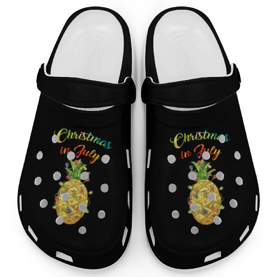 Christmas In July Pineapple Xmas Tree Lights Clogs