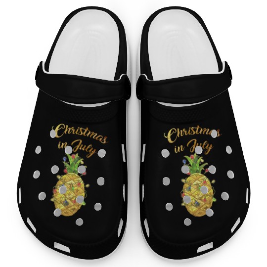 Christmas In July Pineapple Xmas Tree Lights Clogs