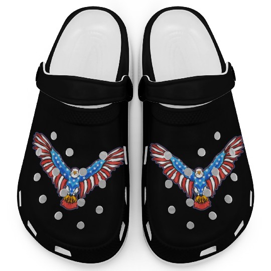 American Bald Eagle American 4th of July Patriotic Clogs