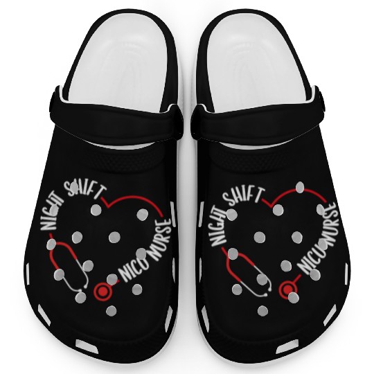 Night Shift Nicu Nurse Stethoscope Nursing Clogs