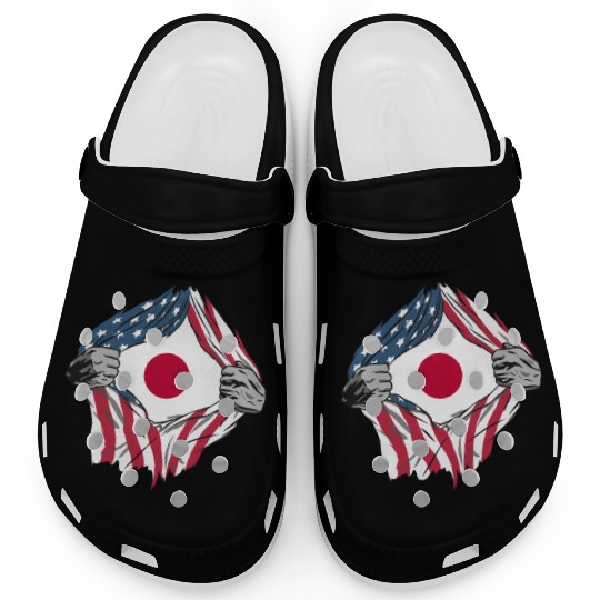 USA Japan friendship flags design Clogs