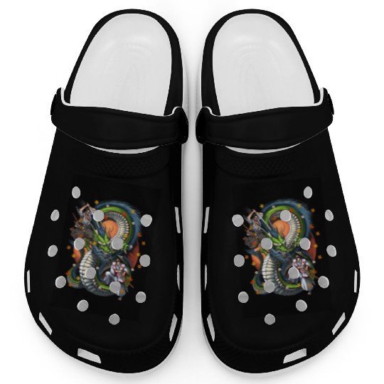 Japanese Dragon Samurai Warrior Battle Clogs