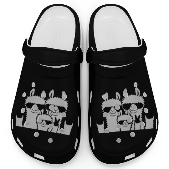 Peace family llama parents Clogs