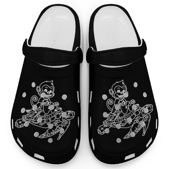 Cute Turtle Lover Turtle And Monkey Funny Monkey Clogs