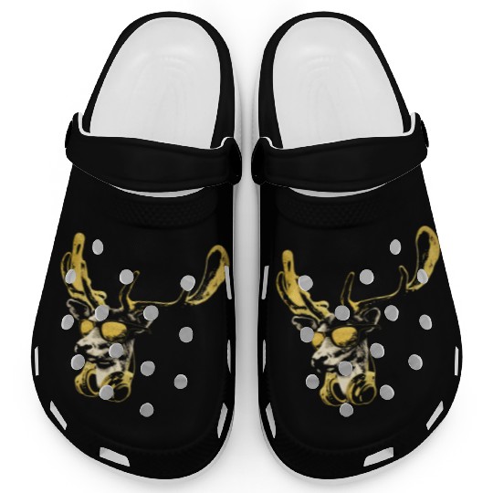 Deer DJ Bling. Cool and Funny Music Animal With Clogs