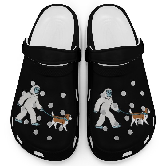 Bigfoot Sasquatch Walking Saint Bernard Clogs