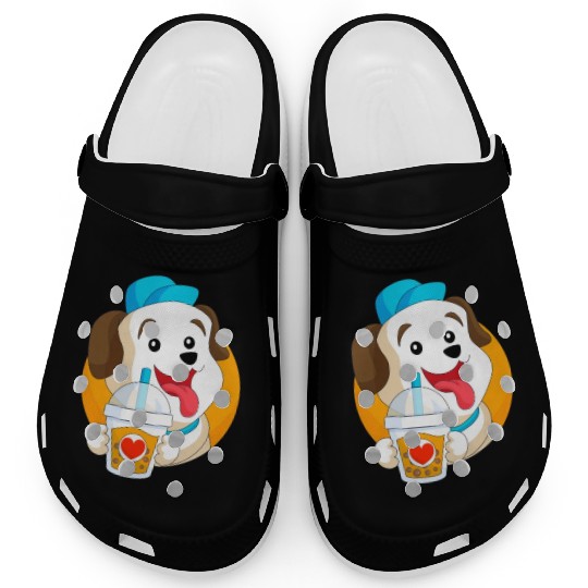 Kawaii Dog Loves Clogs Boba Tea Bubble Tea Anime