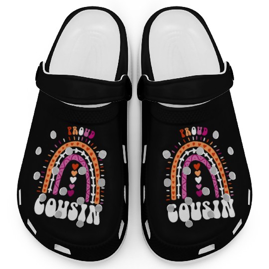 Proud Cousin Lesbian Pride Boho Rainbow Clogs