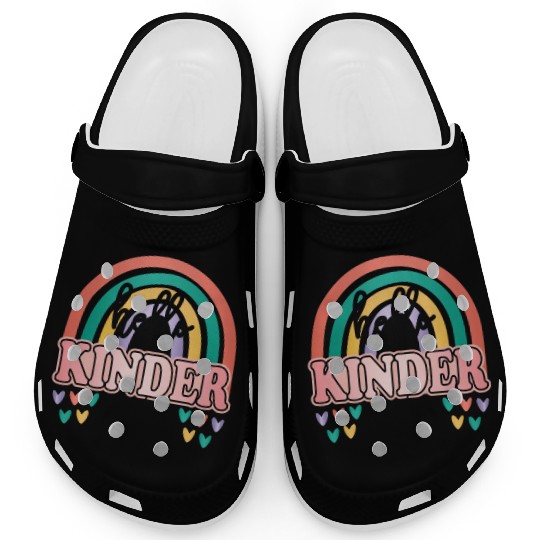 Hello Kindergarten Boho Rainbow Back To School Clogs