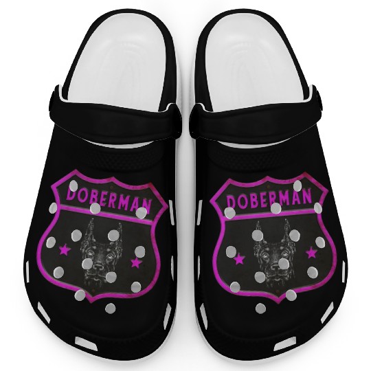 Doberman dog design Clogs