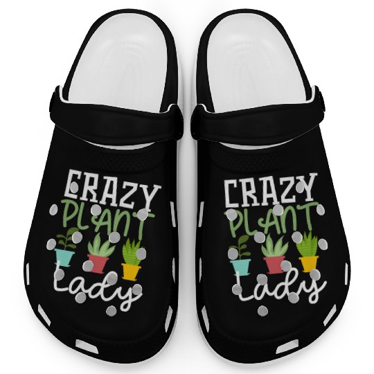Funny Crazy Plant Lady Gardening Plants Lover Clogs