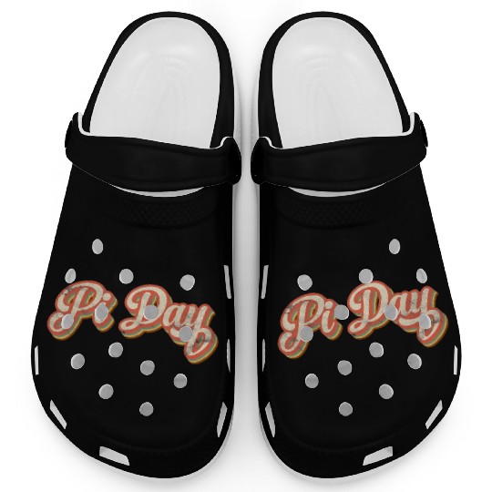 Retro Pi Day Text Gift Vintage Math Teacher Studen Clogs
