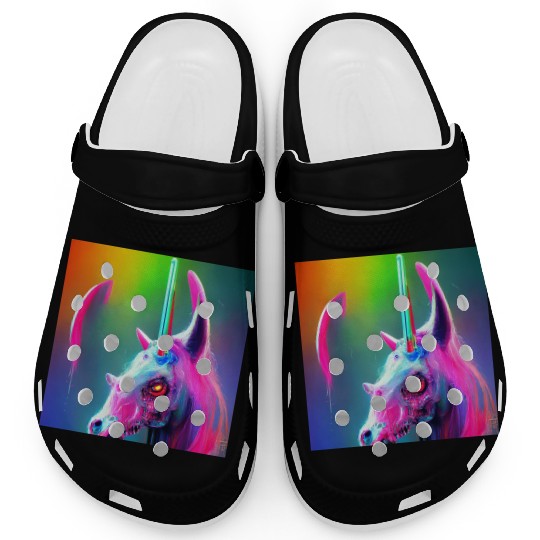 Heavy metal rainbow ultra unicorn Clogs