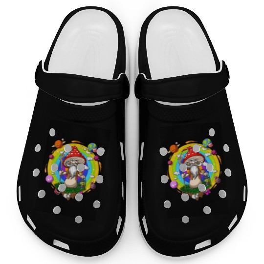 Psychedelic Hippie Mushroom Wizard Clogs