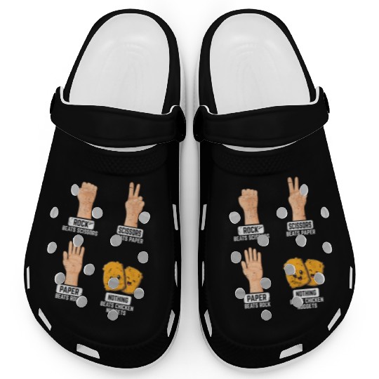 Rock Paper Scissors Nothing Beats Chicken Nuggets Clogs