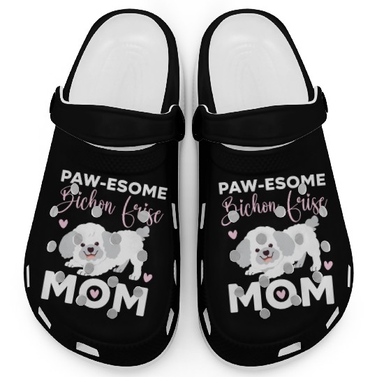 Pawesome Bichon Frise Mom Curly Hair Pup Puppy Clogs