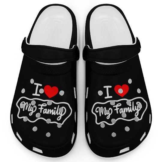 I Love My Family Funny design Classic Clogs