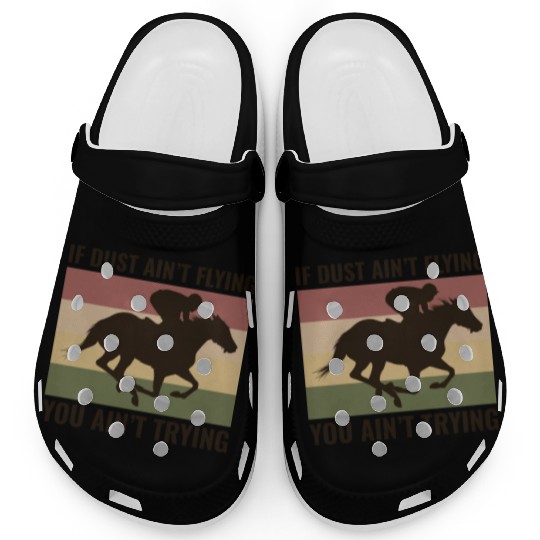 Barrel Racer Rodeo Racing Horse Riding Race Funny Clogs
