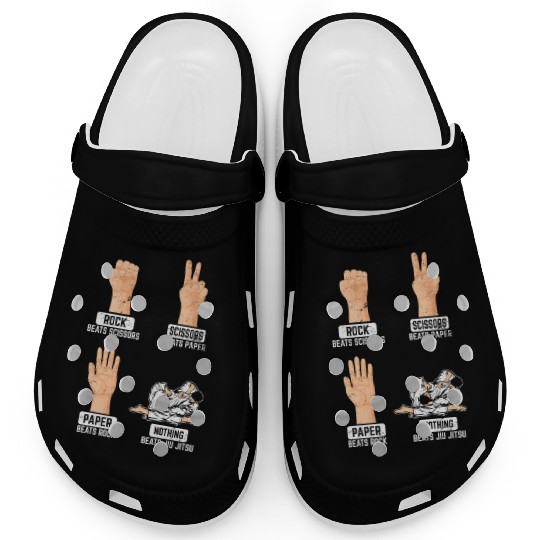 Rock Paper Scissors Nothing Beats Jiu Jitsu BJJ Ji Clogs
