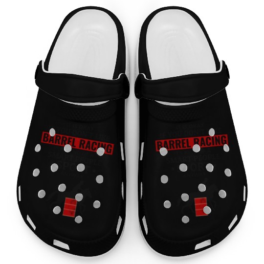 Barrel Racer Rodeo Racing Horse Riding Race Funny Clogs