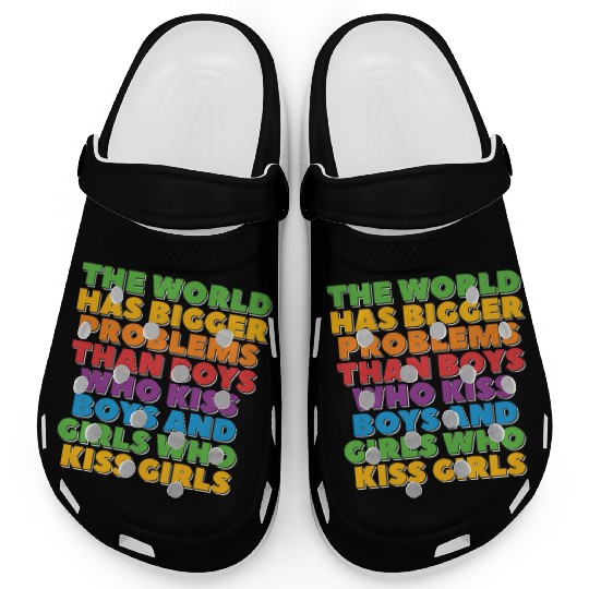 Gay Pride Lesbian LGBT Rainbow Bigger problems Clogs