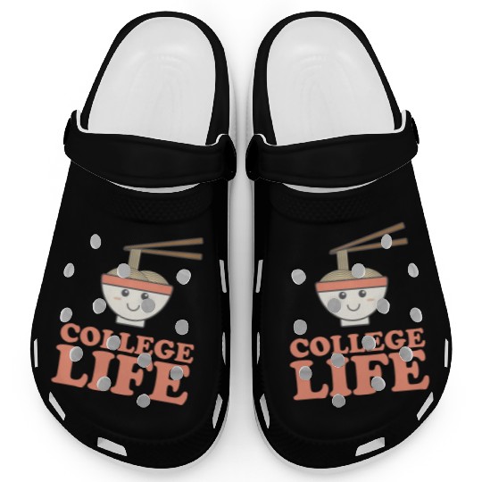 Funny College Life Cute Ramen Noodle Gift Clogs