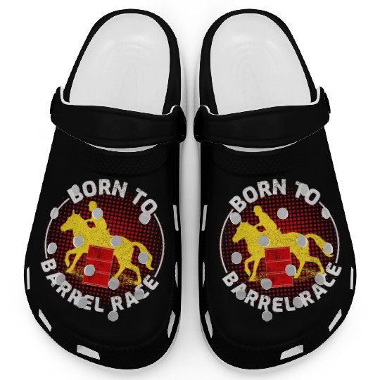 Barrel Racer Rodeo Racing Horse Riding Race Funny Clogs