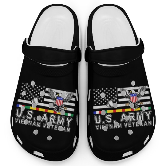 Vietnam Veteran Eagle US Flag Dog Tag Vintage Clogs
