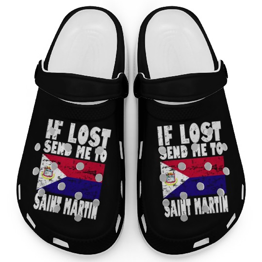 Saint Martin Flag Saying Clogs