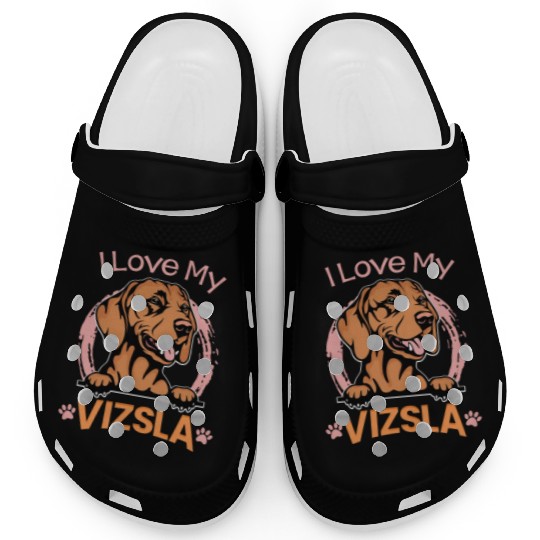 I Love My Vizsla Clogs