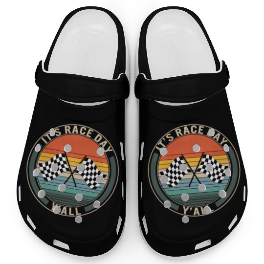 It's Race Day Y'all Clogs, Race Day Checkered