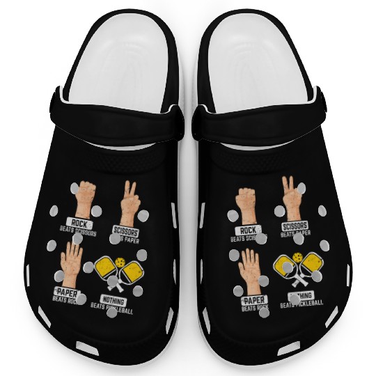 Rock Paper Scissors Nothing Beats Pickleball Playe Clogs