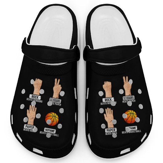Rock Paper Scissors Nothing Beats Basketball Playe Clogs